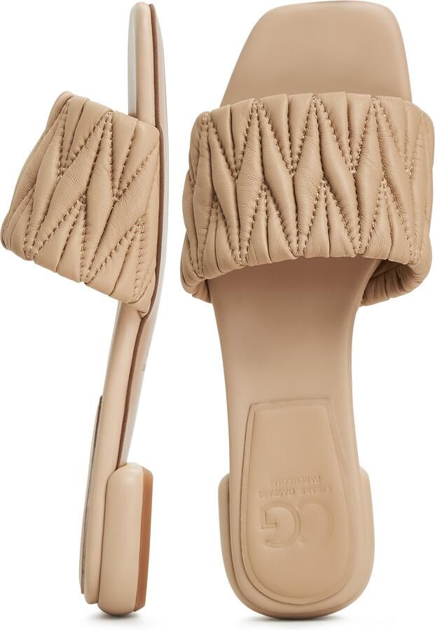 Cesare Gaspari Block Heeled Slippers Stephanie Beige Dames - Foto 3