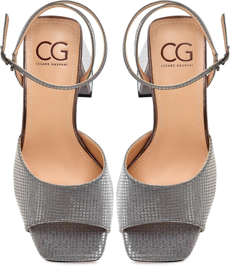 Cesare Gaspari Jewel Block Heels Sandalen Aurora Gray Dames - Foto 2