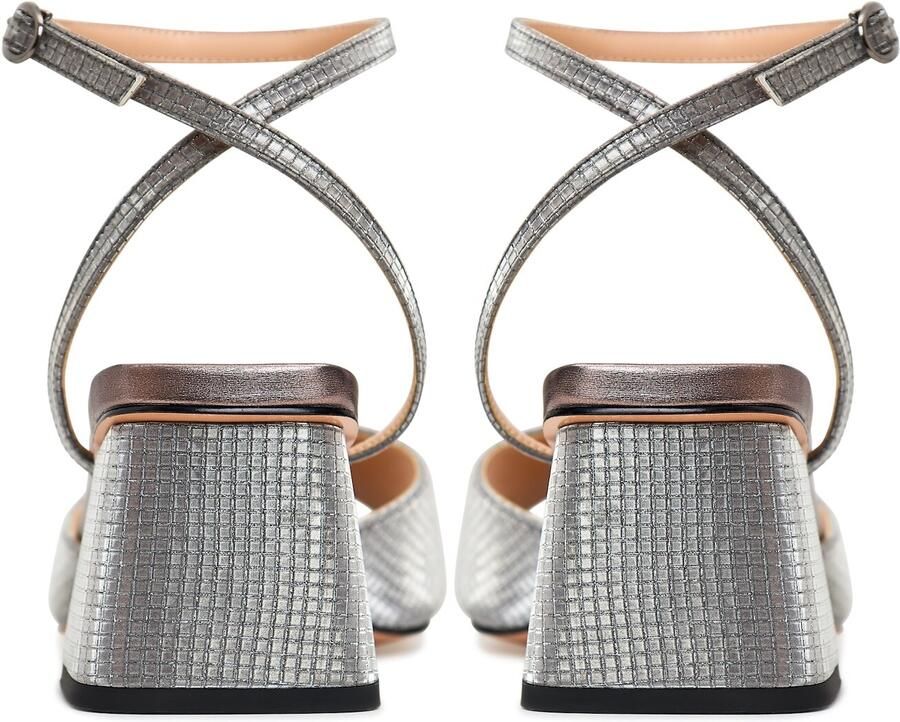 Cesare Gaspari Jewel Block Heels Sandalen Aurora Gray Dames - Foto 3