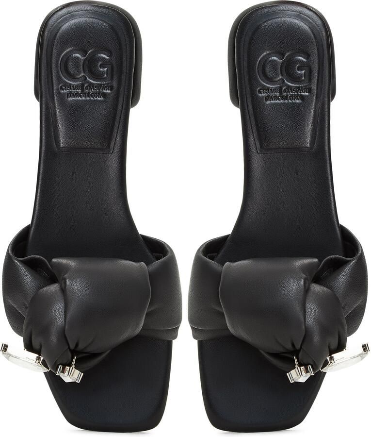 Cesare Gaspari Luxe Blokhak Pantoffels Black Dames - Foto 2