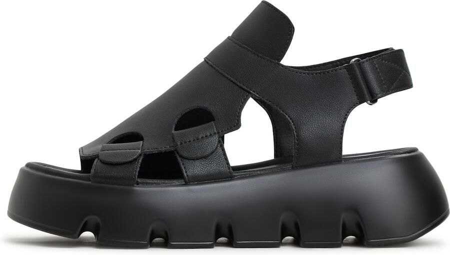 Cesare Gaspari Luxe Platform Sandalen Zwart
