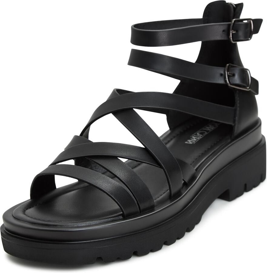 Cesare Gaspari Luxe Platform Sandalen Zwart Black Dames