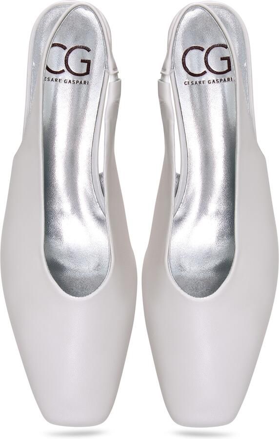 CESARE GASPARI Slingpumps wit - Foto 3