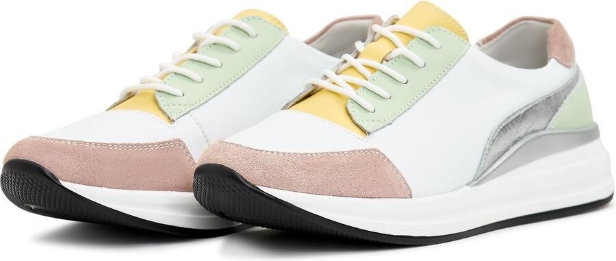Cesare Gaspari Platform Leren Sneakers Wit Multicolor Dames - Foto 5