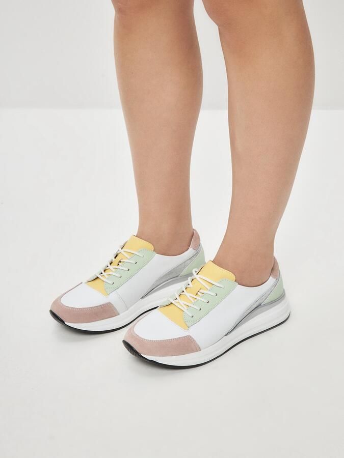 Cesare Gaspari Platform Leren Sneakers Wit Multicolor Dames - Foto 3
