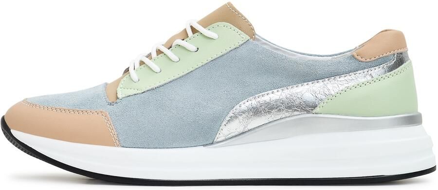 Cesare Gaspari Blauwe Platform Leren Sneakers Multicolor Dames