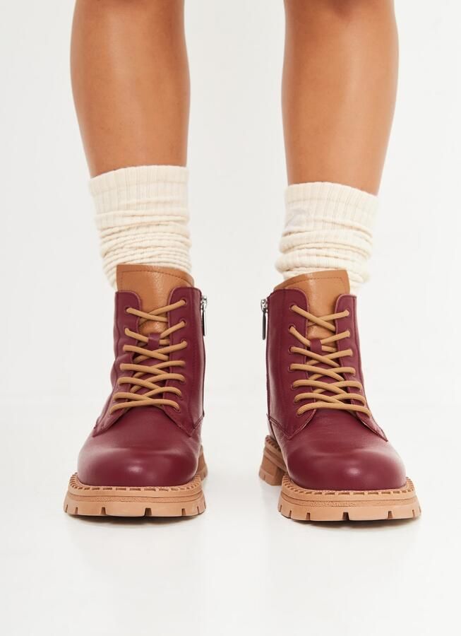 Cesare Gaspari Stijlvolle Leather Lace-up Ankle Boots Red Dames - Foto 4