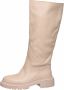 Cesare Gaspari Kniehoge lederen laarzen Beige Dames - Thumbnail 2