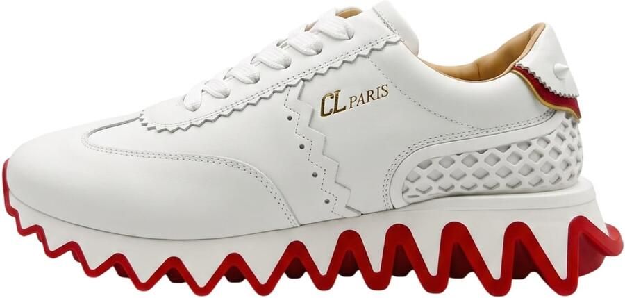 Christian Louboutin Sneakers laag 'Louboutin Sneakers Herren weiß rot' wit