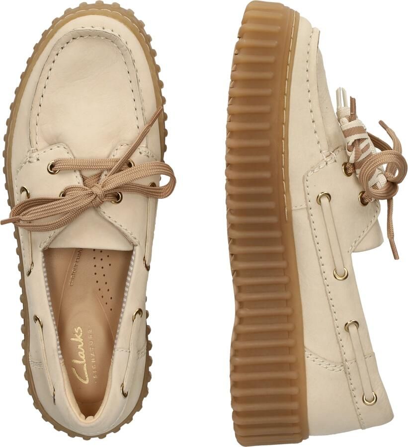Clarks TORHILL BOAT Dames veterschoenen Wit beige - Foto 13