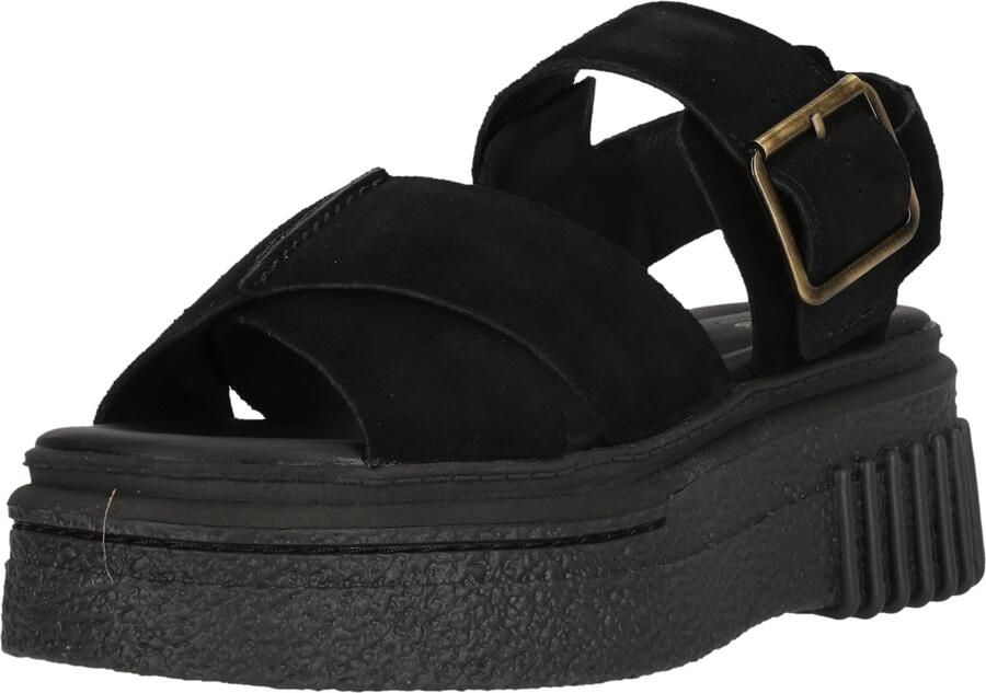 Clarks Zwarte platte sandalen voor vrouwen - Foto 3