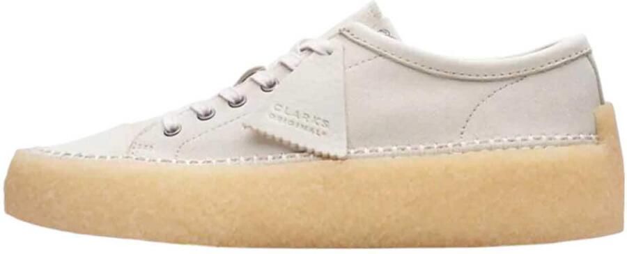 Clarks Witte Caravan Sneakers van Suede Wit Heren
