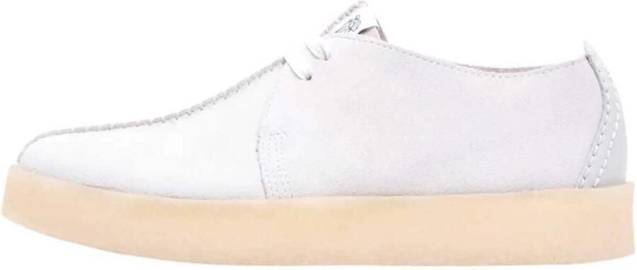 Clarks Witte Suede Trek Cup Sneaker White Heren