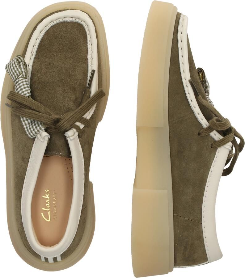 CLARKS Veterschoen 'Torview' crème olijfgroen - Foto 4