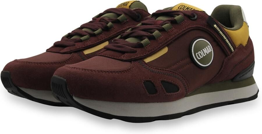 Colmar Sneakers laag 'Travis' mosterd kaki bordeaux wit