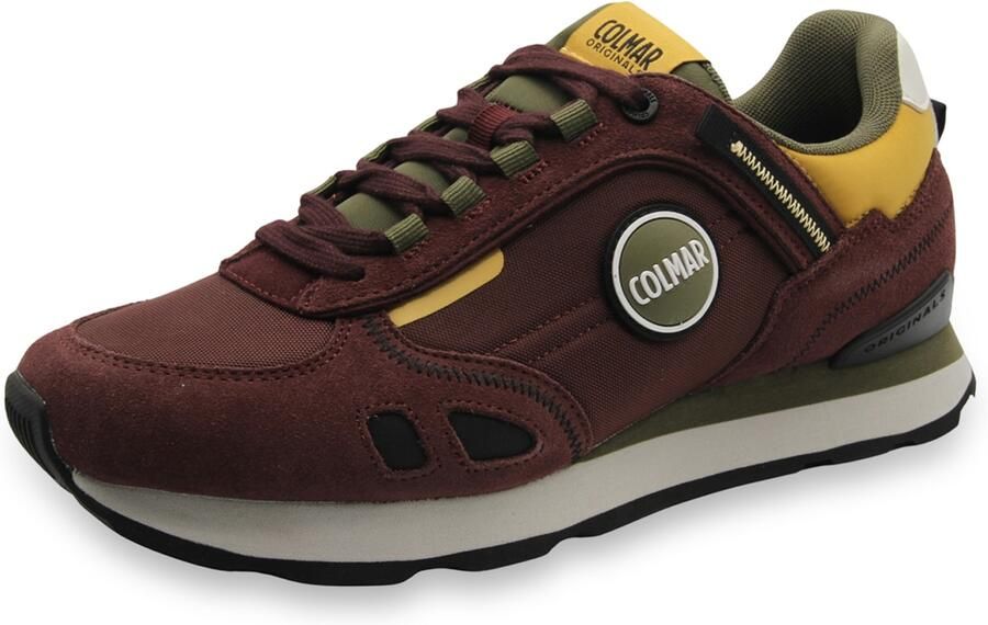 Colmar Sneakers laag 'Travis' mosterd kaki bordeaux wit - Foto 3