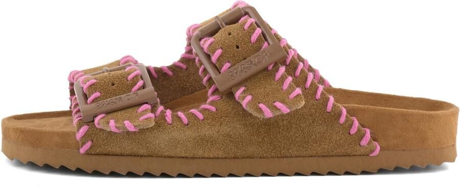 Colors of California HC.BIO301N suède slippers cognac roze - Foto 3