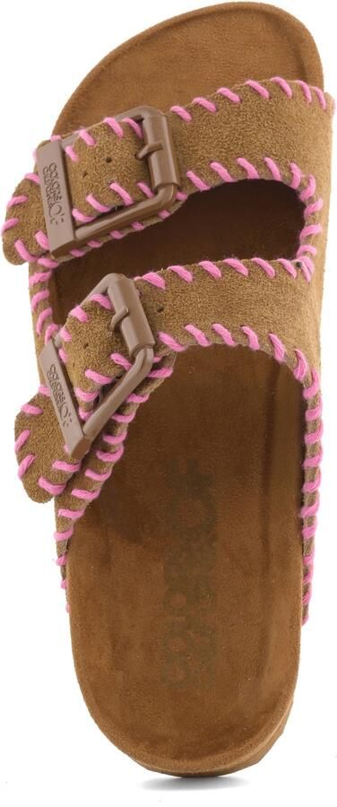 Colors of California HC.BIO301N suède slippers cognac roze - Foto 2