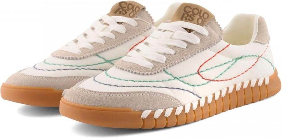 COLORS OF CALIFORNIA Sneakers laag lichtbeige groen rood wit - Foto 4
