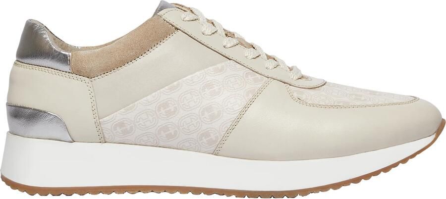 COMMA Sneakers laag beige donkerbeige zilver