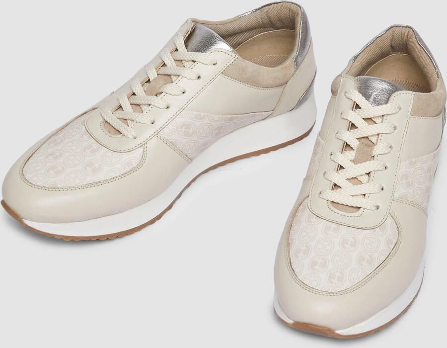 COMMA Sneakers laag beige donkerbeige zilver - Foto 2