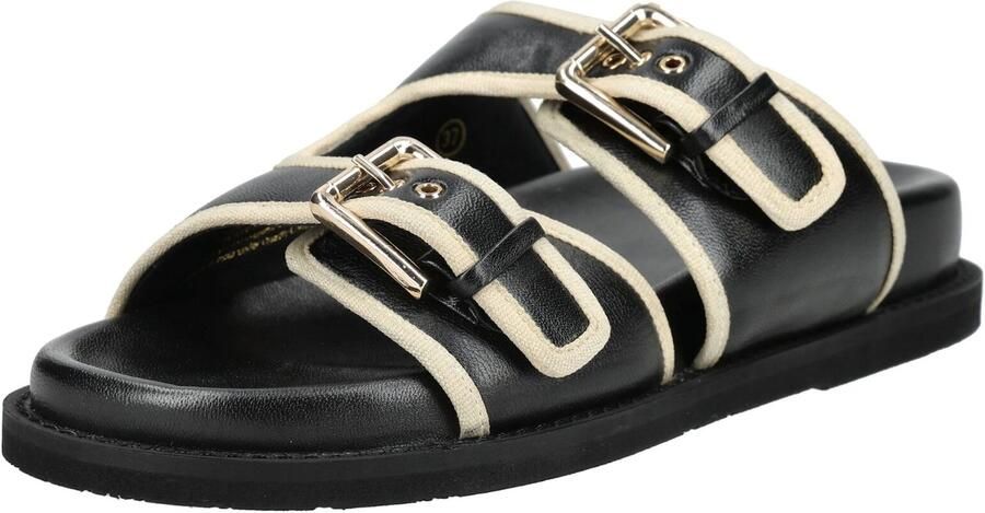 Copenhagen shoes Muiltjes zwart offwhite