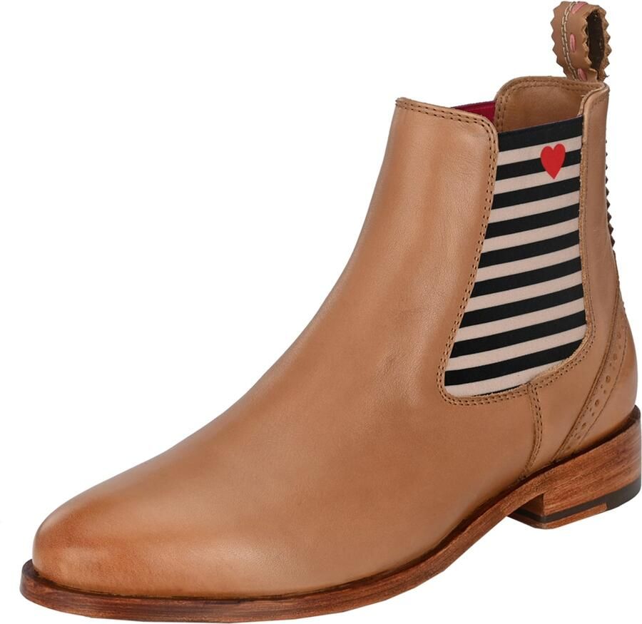 Crickit Chelsea boots 'Suvi' cognac lichtrood zwart