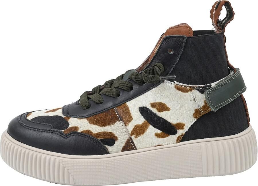Crickit Sneakers hoog ' REBEKA ' bruin zwart wit - Foto 5