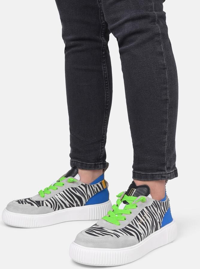 Crickit Sneakers laag 'Oakli' blauw lichtgrijs oranje zwart - Foto 4