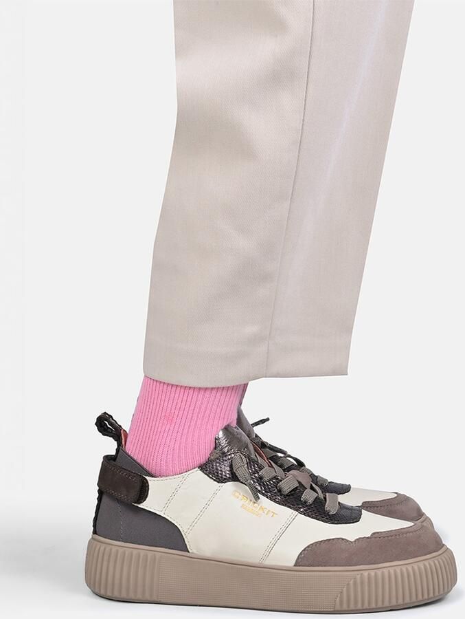 Crickit Sneakers laag 'Paria' lichtbeige brokaat donkerbruin donkergrijs - Foto 3