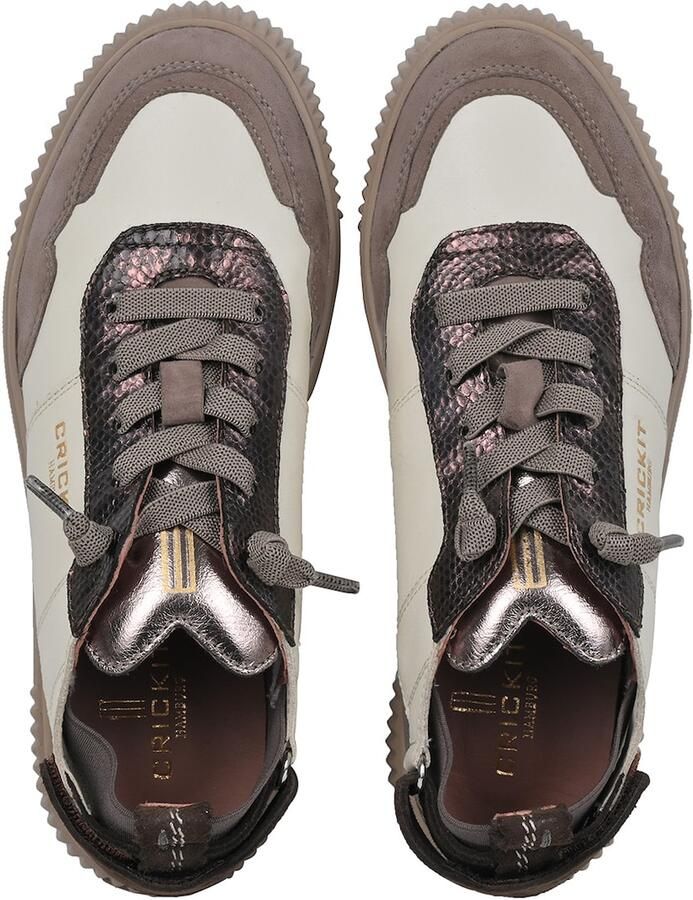 Crickit Sneakers laag 'Paria' lichtbeige brokaat donkerbruin donkergrijs - Foto 2