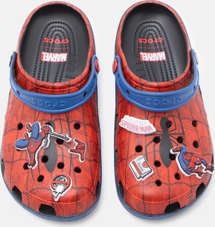 Crocs Clogs 'SpidermanWeb' nachtblauw saffier vuurrood wit - Foto 4