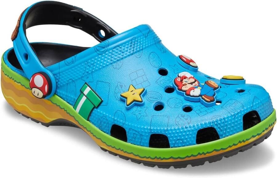 Crocs Clogs 'Super Mario' azuur geel lichtgroen rood - Foto 2