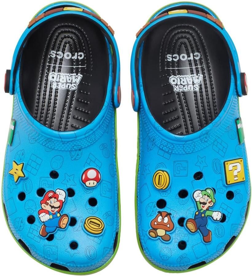 Crocs Clogs 'Super Mario' azuur geel lichtgroen rood - Foto 4