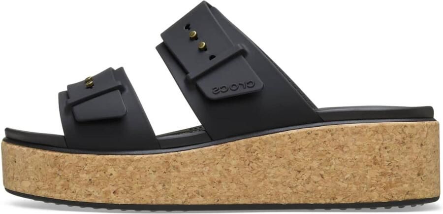 Crocs Sleehakmuiltjes Brooklyn Cork Buckle sleehak sandaal plateausandaal met literide™ schuimvoetbed - Foto 2