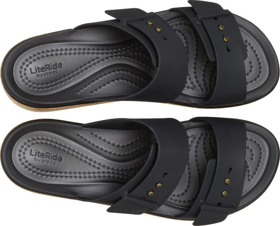 Crocs Sleehakmuiltjes Brooklyn Cork Buckle sleehak sandaal plateausandaal met literide™ schuimvoetbed - Foto 3