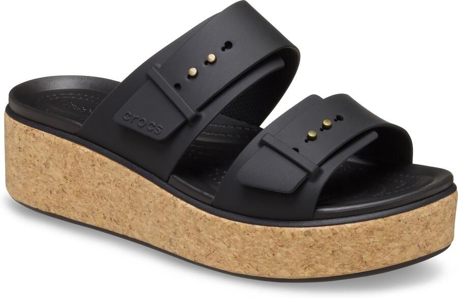 Crocs Sleehakmuiltjes Brooklyn Cork Buckle sleehak sandaal plateausandaal met literide™ schuimvoetbed - Foto 5