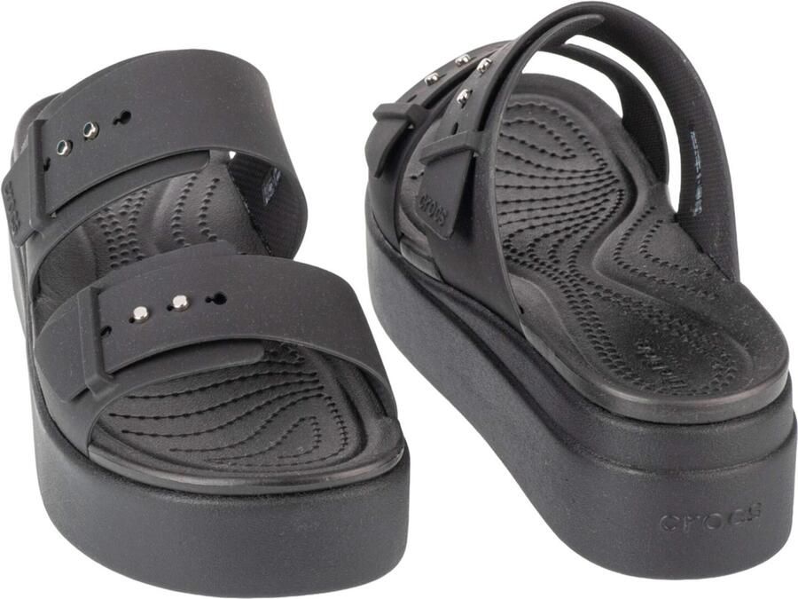Crocs Slippers Brooklyn Low Wedge plateau zomerschoen pantoffels met gespsluiting - Foto 8