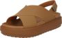 Crocs Brooklyn Luxe Cross Strap 209407-2U3 Vrouwen Bruin Sandalen - Thumbnail 2