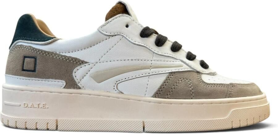 D.A.T.E Sneakers laag 'TORNEO PURE CALF WHITE-GREEN' wit - Foto 7