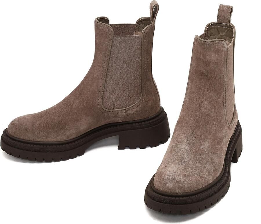 DERIMOD Chelsea Boots Suede Leather Chelsea - Foto 3