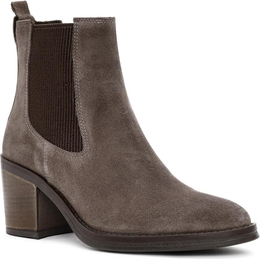 DERIMOD Cowboy Boots Suede Leather Heeled Cowboy