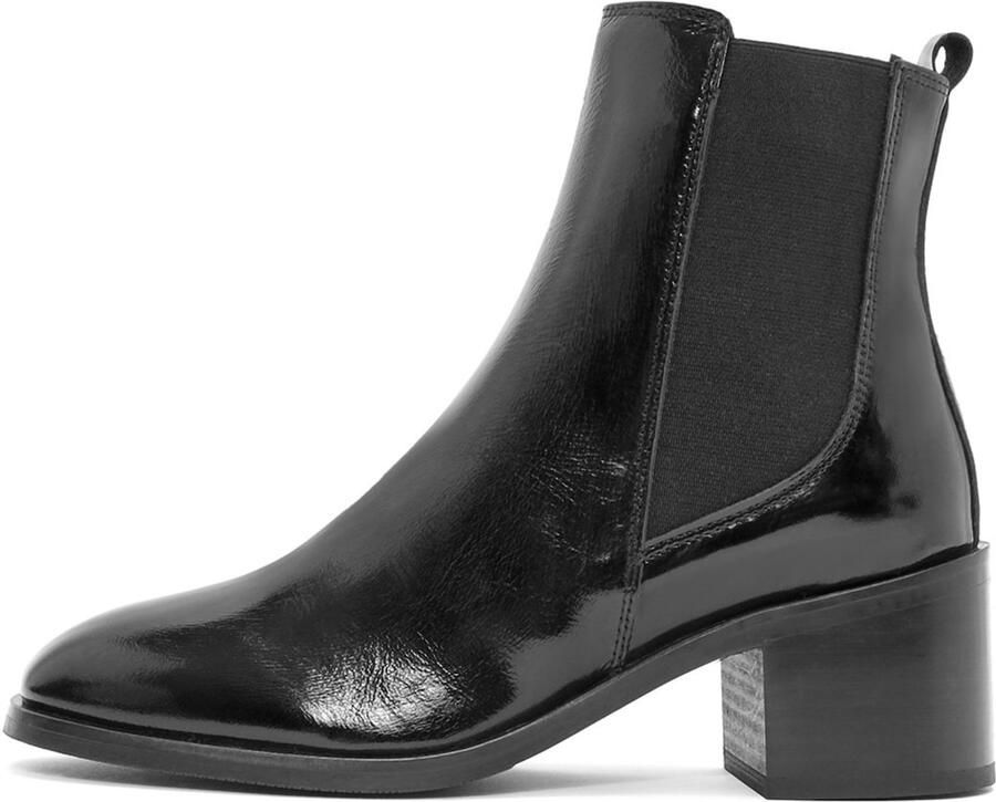 DERIMOD Heeled Chelsea Boots Patent Leather Heeled Chelsea