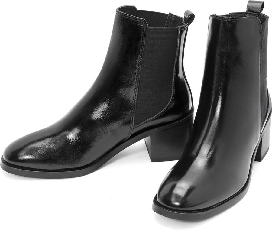 DERIMOD Heeled Chelsea Boots Patent Leather Heeled Chelsea - Foto 3