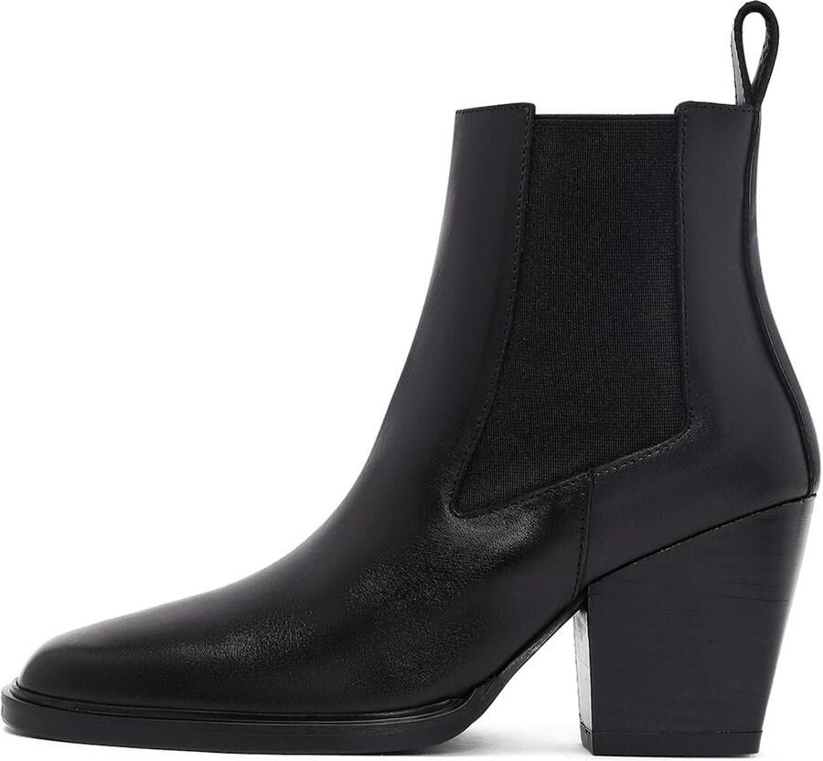 DERIMOD Heeled Ankle Boots Leather Heeled Ankle