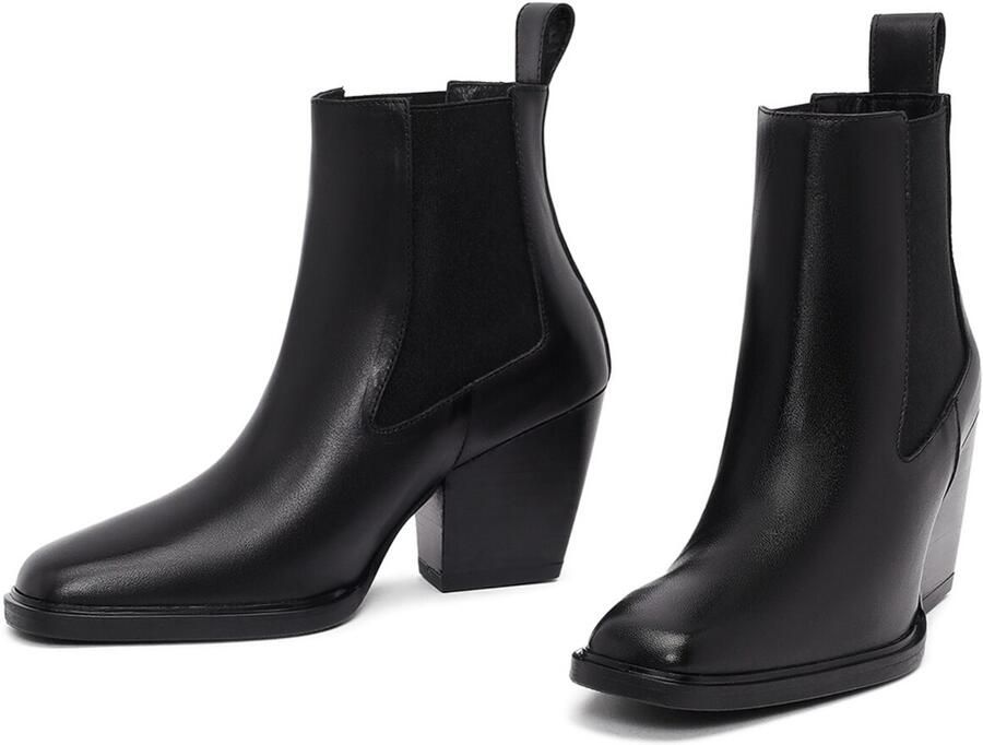 DERIMOD Heeled Ankle Boots Leather Heeled Ankle - Foto 5