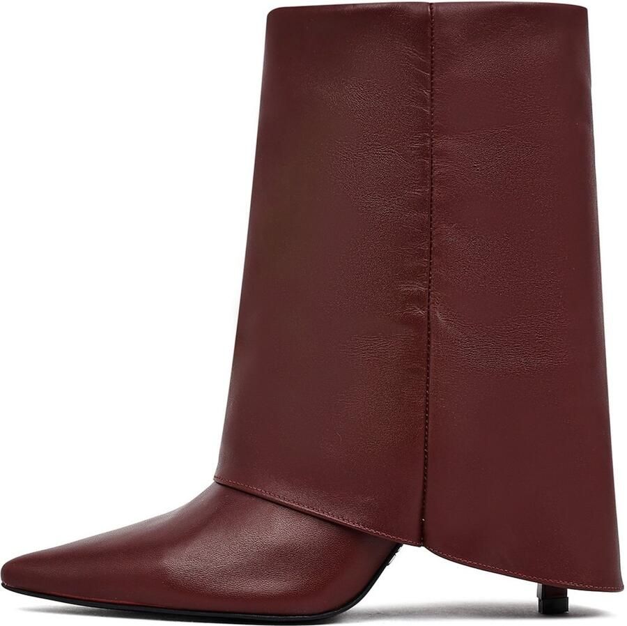 DERIMOD Heeled Ankle Boots Leather Heeled Ankle