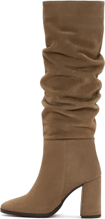 DERIMOD Heeled Boots Suede Leather Heeled