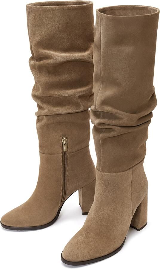 DERIMOD Heeled Boots Suede Leather Heeled - Foto 3