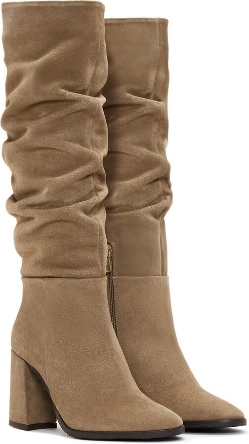 DERIMOD Heeled Boots Suede Leather Heeled - Foto 4